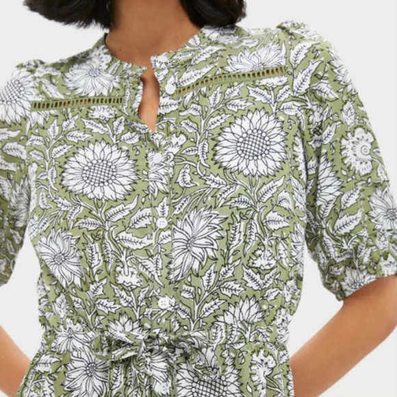 Tuckernuck LUCY 4 SHORT SLEEVE DRESS - ARLES GOTHIC OLIVE Emerson Fry OVERSIZED! - Picture 4 of 12